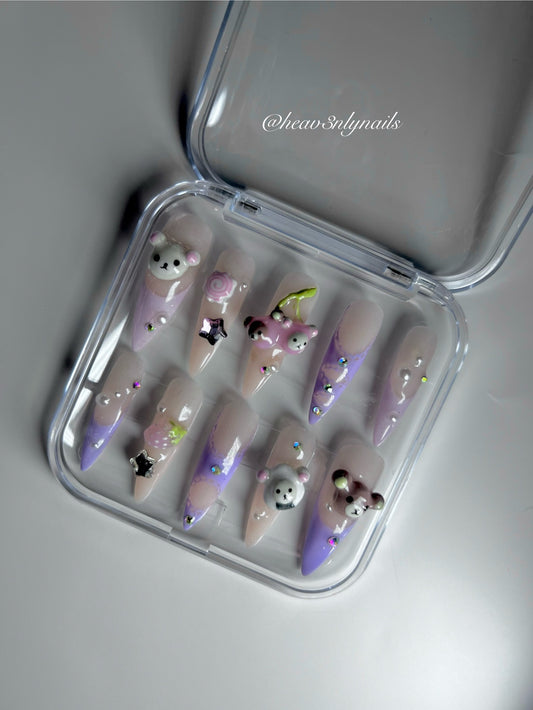 Kuma inspired 🧸 Soft Gel Extensions